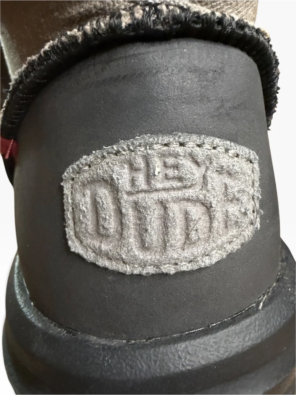 HEYDUDE Bradley Chukka Boots Men’s 13 Gray Black Waxed Canvas Red Like New